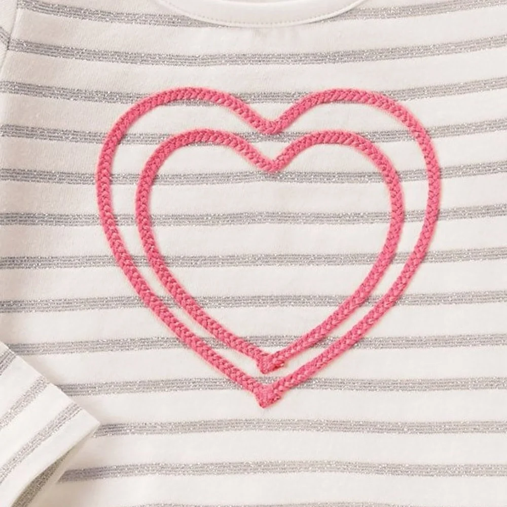 Gymboree Baby‎ Girls Pink Knit Tutu Dress Set 6-12 Mo Heart Applique Long Sleeve